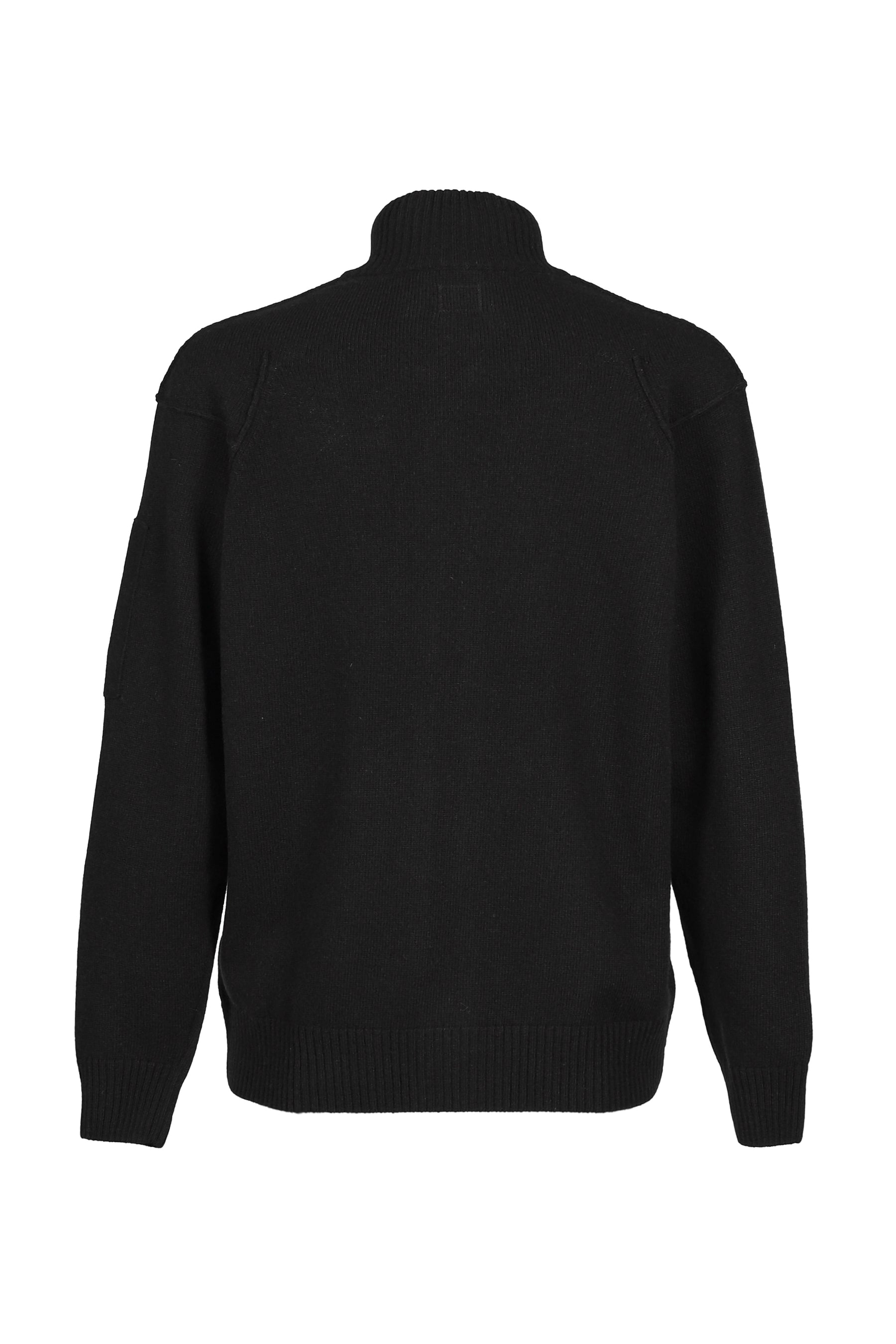 KNW CARDIGAN IN LAMBSWOOL GRS / BLK
