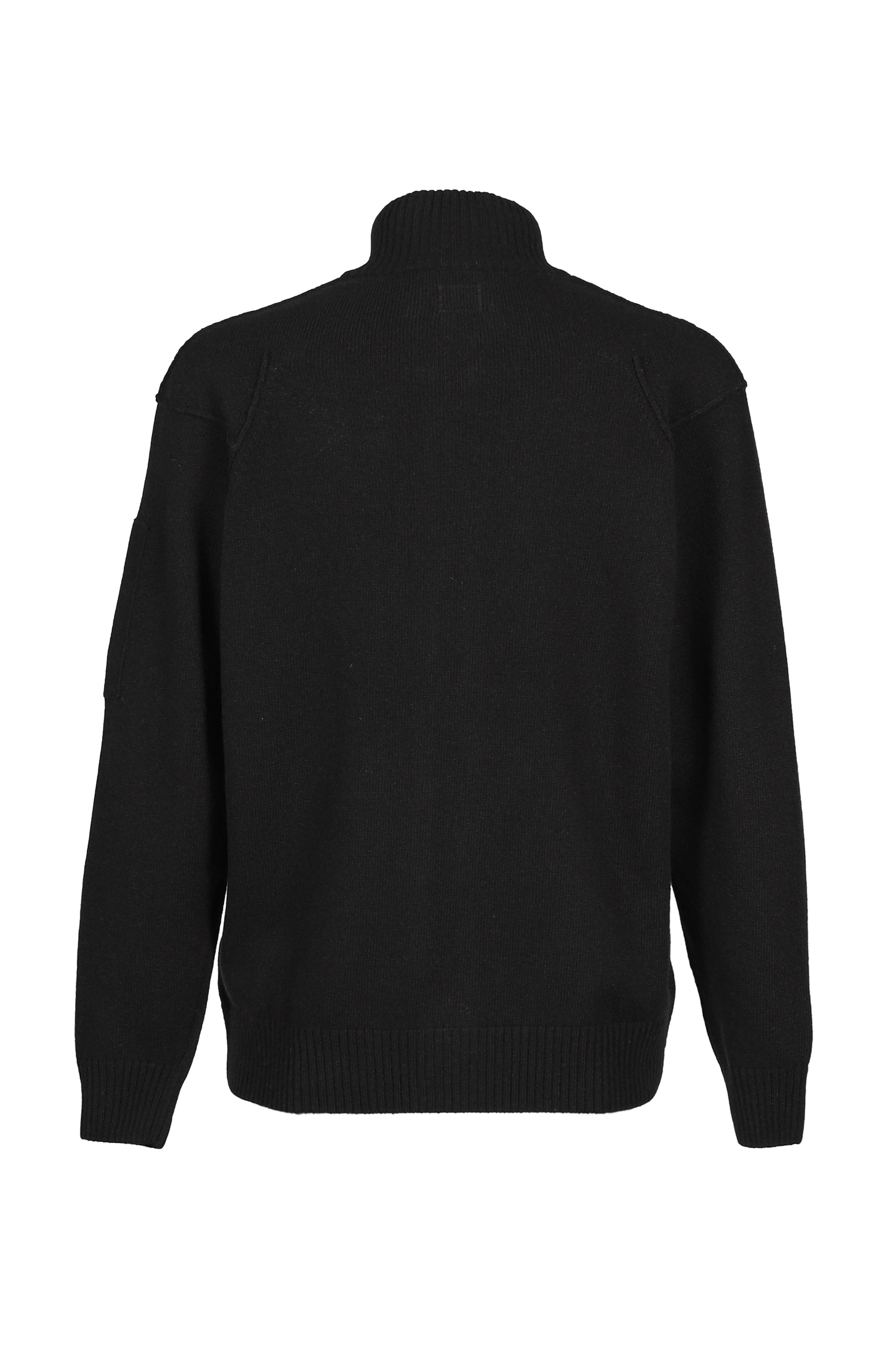 KNW CARDIGAN IN LAMBSWOOL GRS / BLK