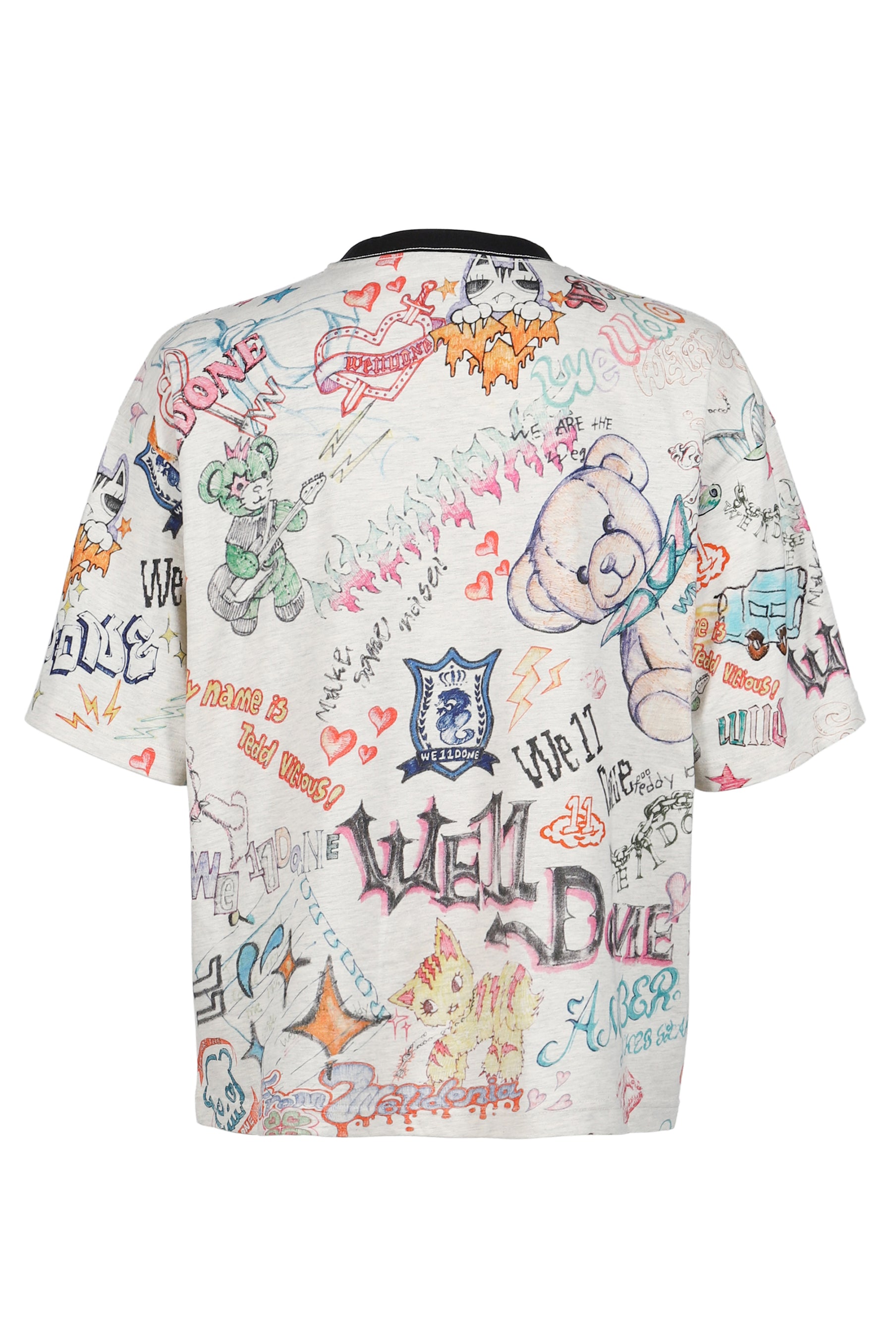 DOODLE PRINTED T-SHIRT / M/GREY