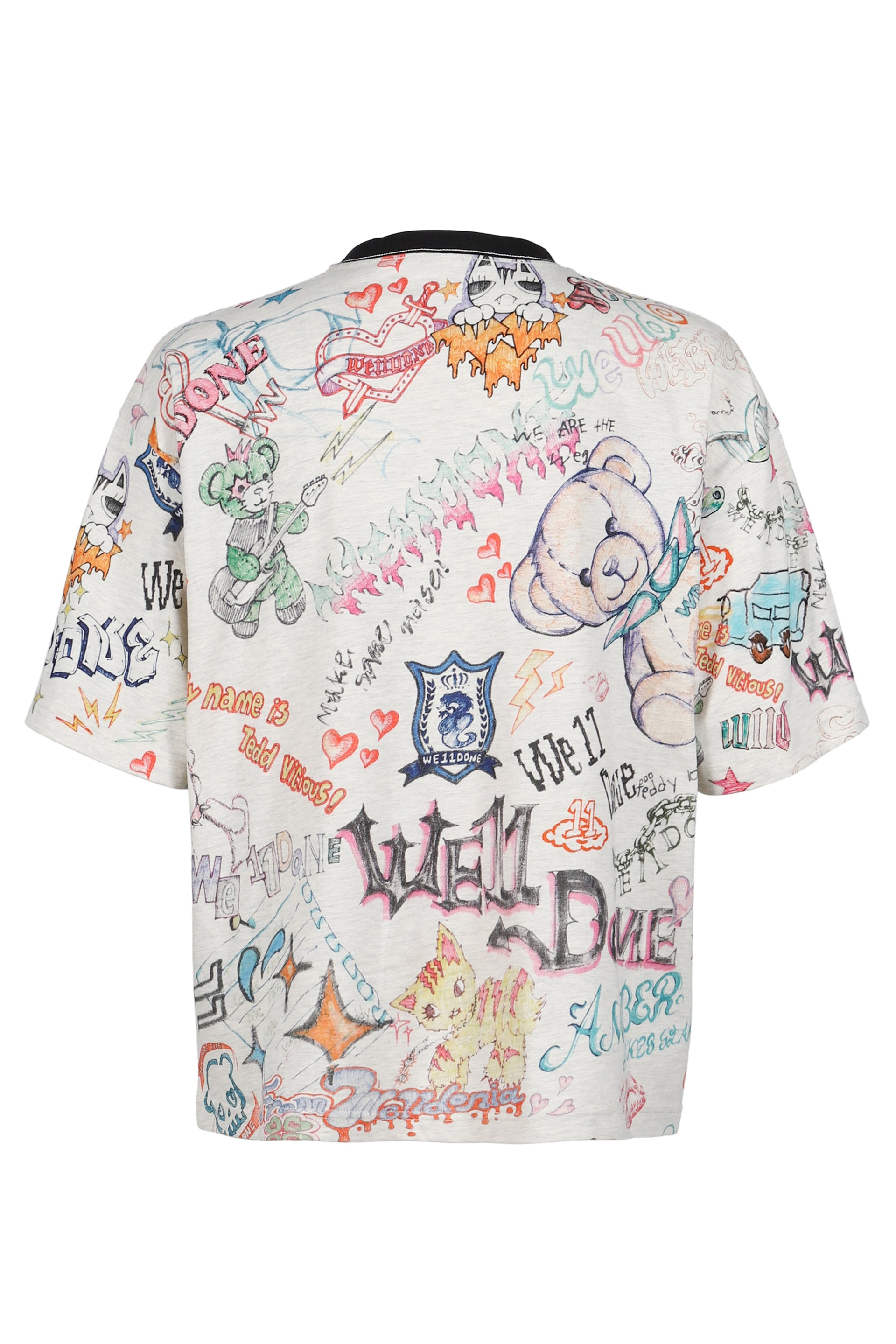 DOODLE PRINTED T-SHIRT / M/GREY