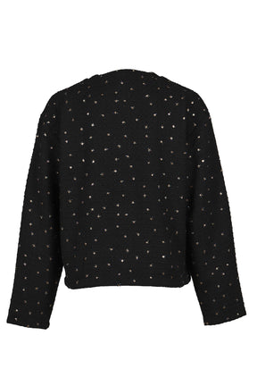 BEADED CARDIGAN / BLK