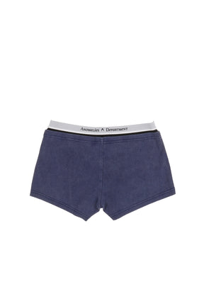 DOUBLE WAIST RETRO SPORTS SHORTS / GRAYISH BLUE