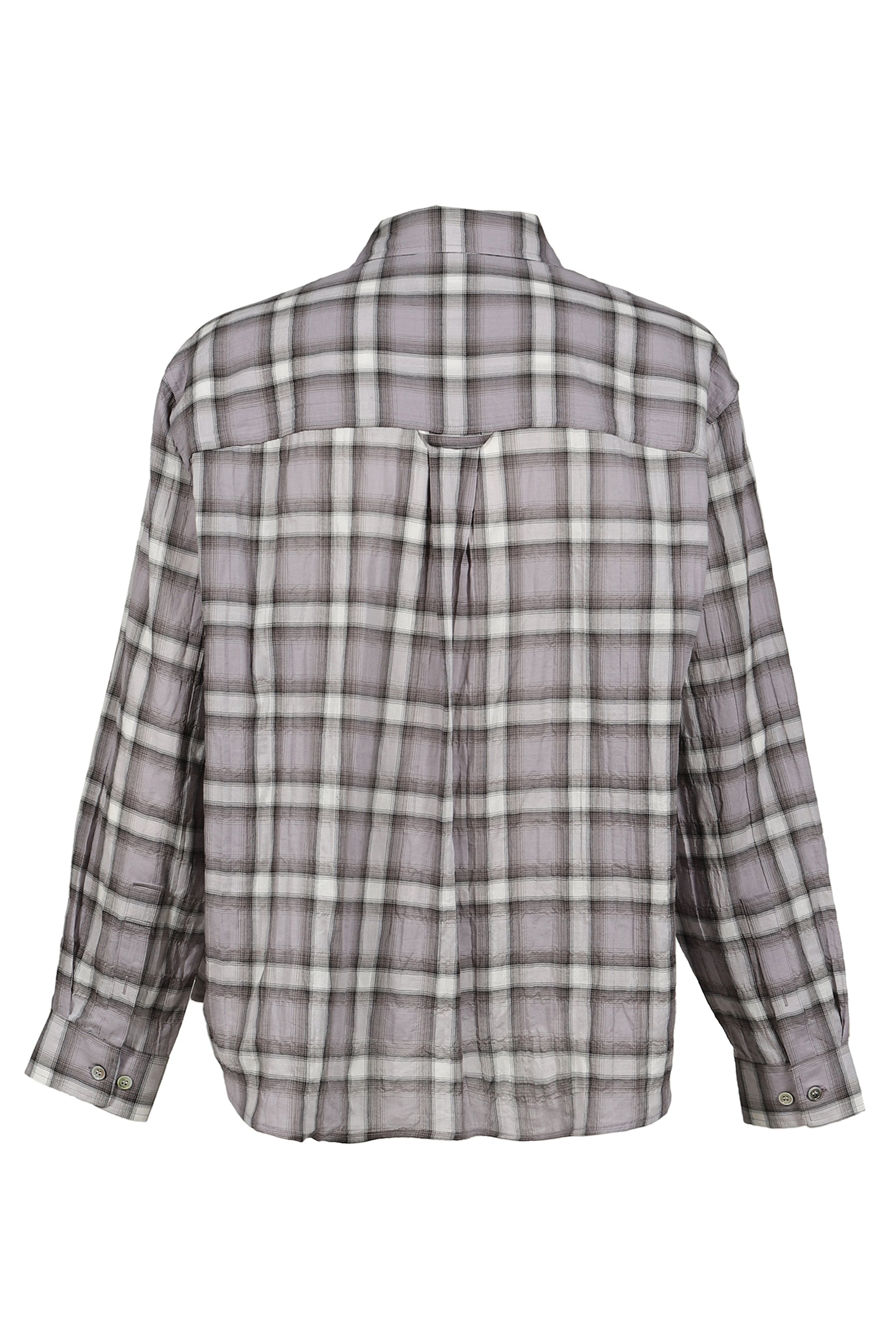 SEERSUCKER OMBRE CHECKERED SHIRT / PUR