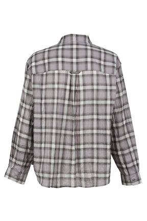 SEERSUCKER OMBRE CHECKERED SHIRT / PUR