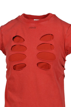 BABY T-SHIRT DOUBLE LAYER CUT-OUT / RED