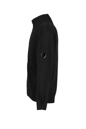 KNW CARDIGAN IN LAMBSWOOL GRS / BLK