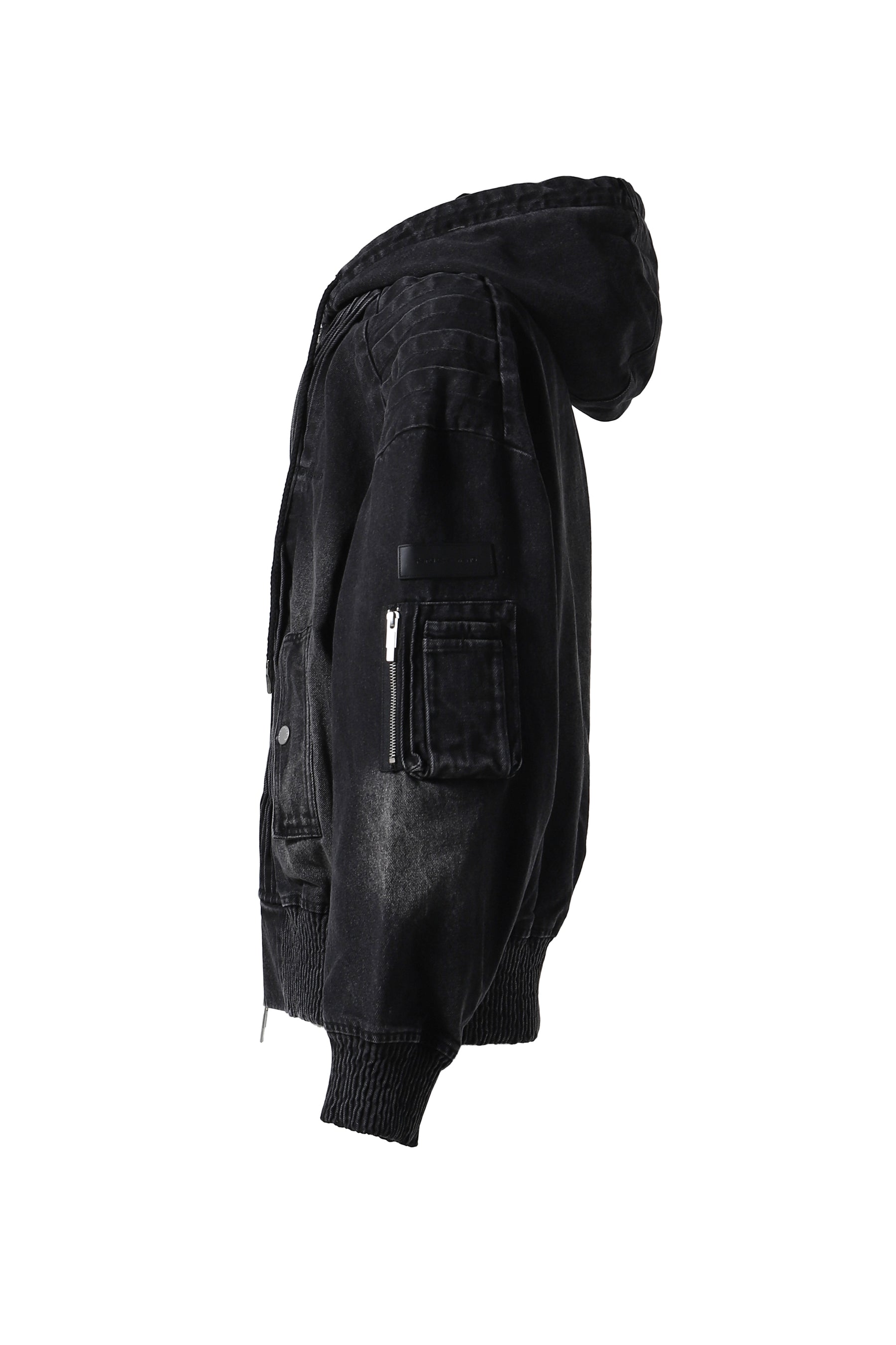 DENIM FOLDING OVERSIZED JACKET / BLK