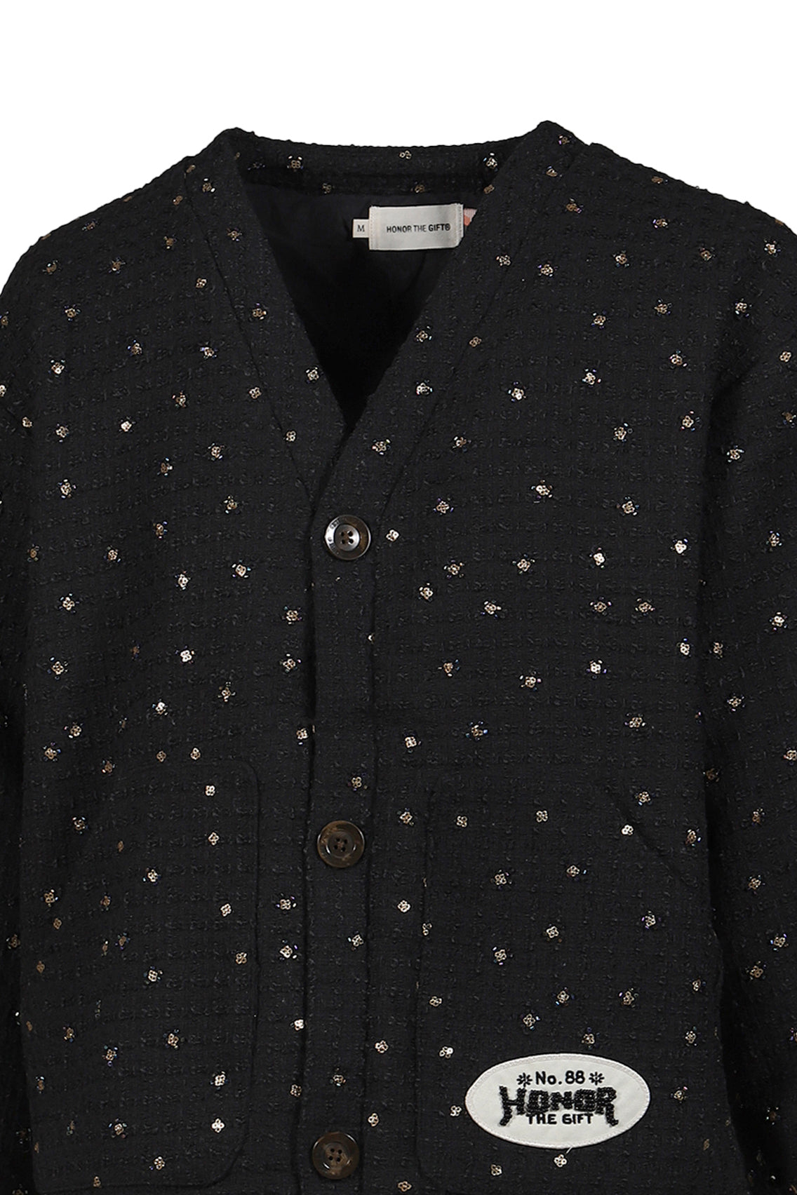 BEADED CARDIGAN / BLK