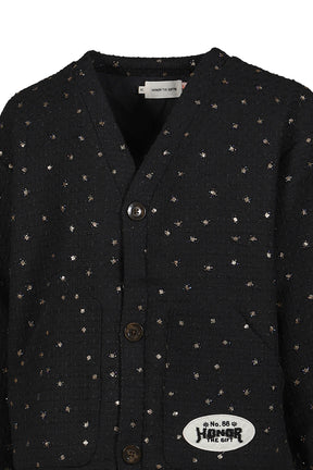 BEADED CARDIGAN / BLK