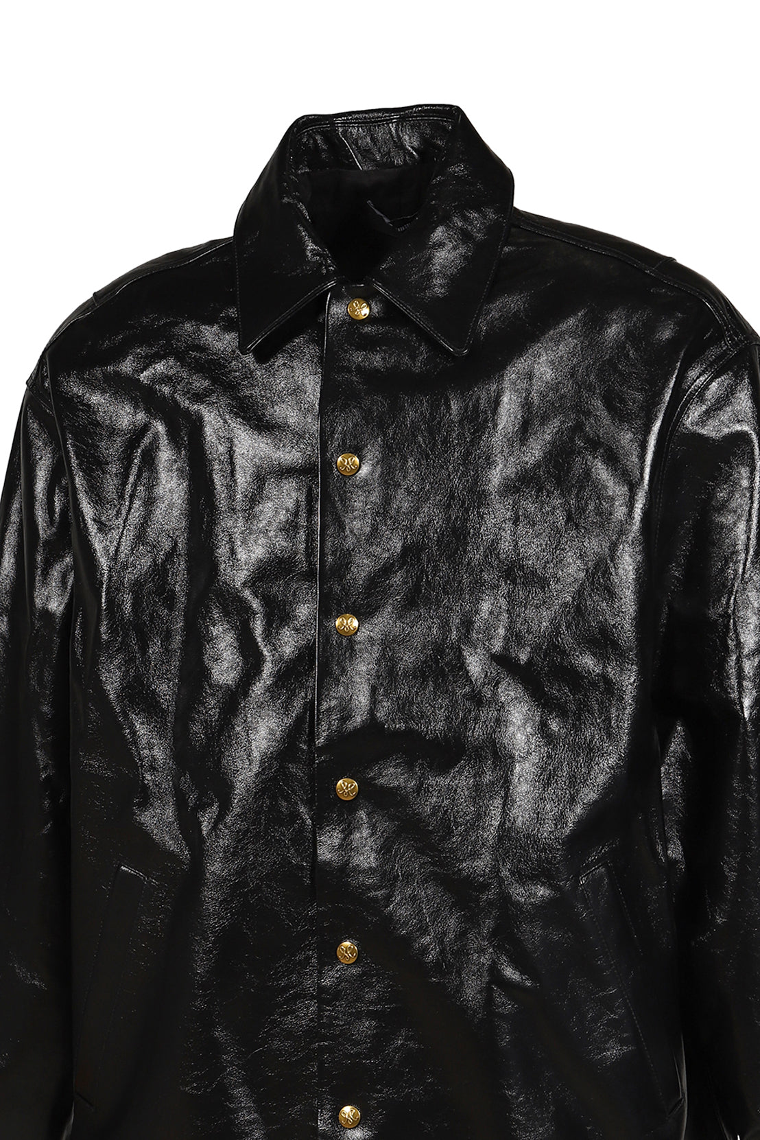 LTHR COACH JKT / BLK