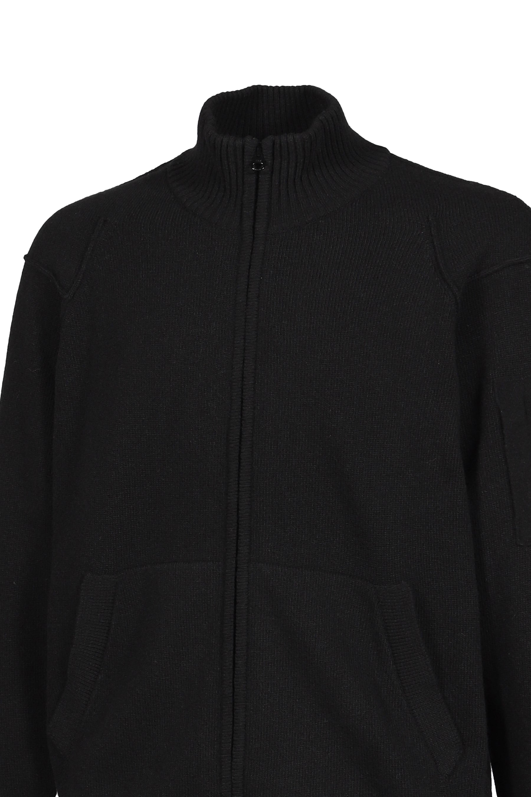 KNW CARDIGAN IN LAMBSWOOL GRS / BLK