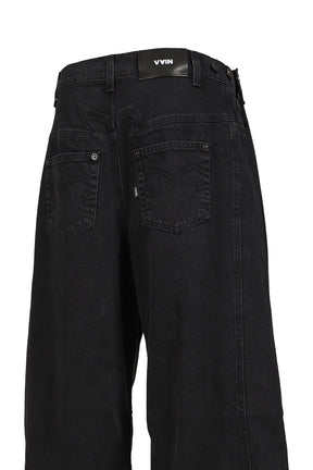 ADJUSTABLE JEANS / BLACK 