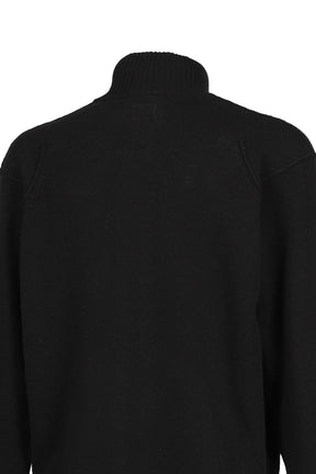 KNW CARDIGAN IN LAMBSWOOL GRS / BLK