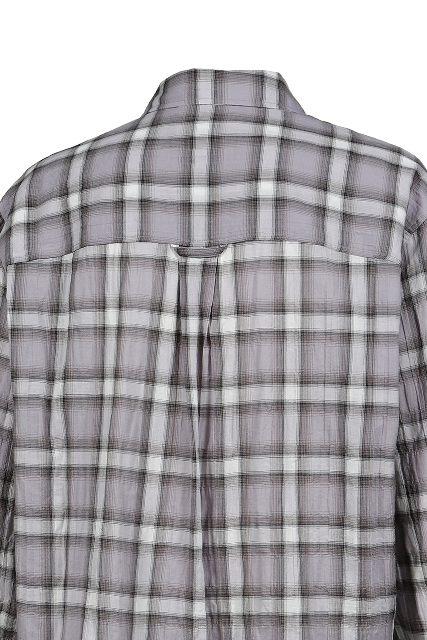 SEERSUCKER OMBRE CHECKERED SHIRT / PUR