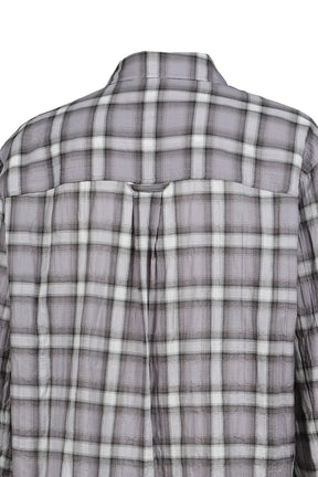 SEERSUCKER OMBRE CHECKERED SHIRT / PUR