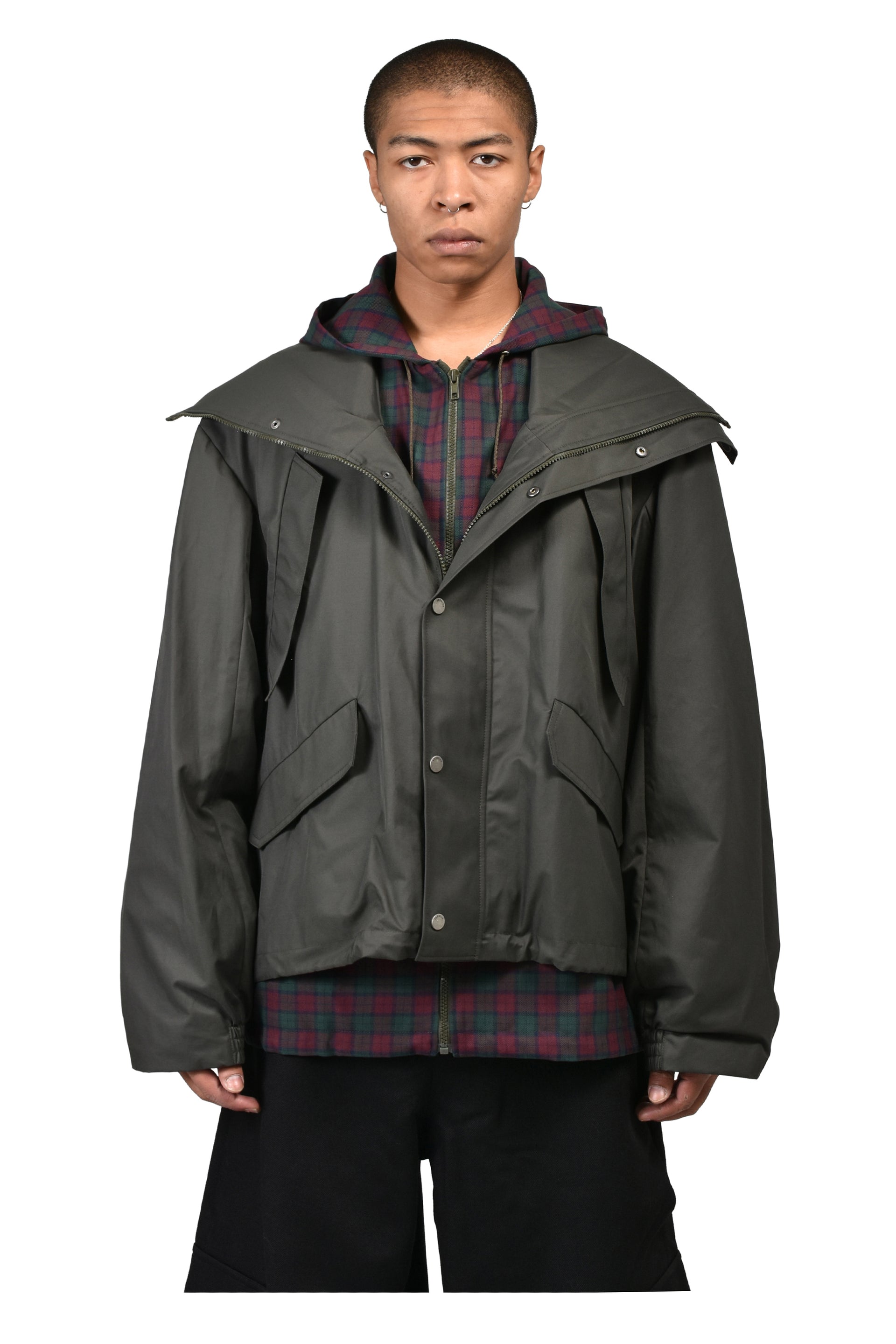 HOODED TRACK JACKET / GRN