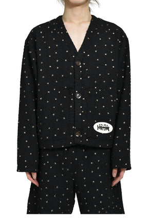 BEADED CARDIGAN / BLK