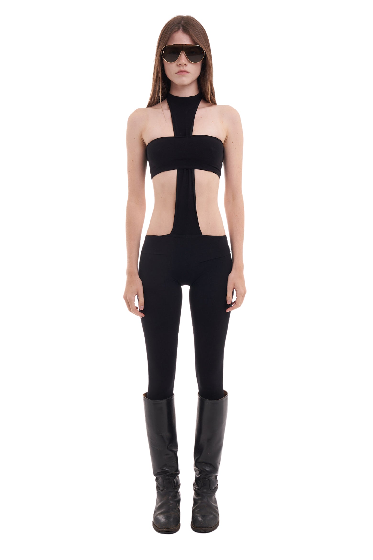 CROSS JUMPSUIT IN BLACK / BLK