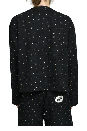 BEADED CARDIGAN / BLK