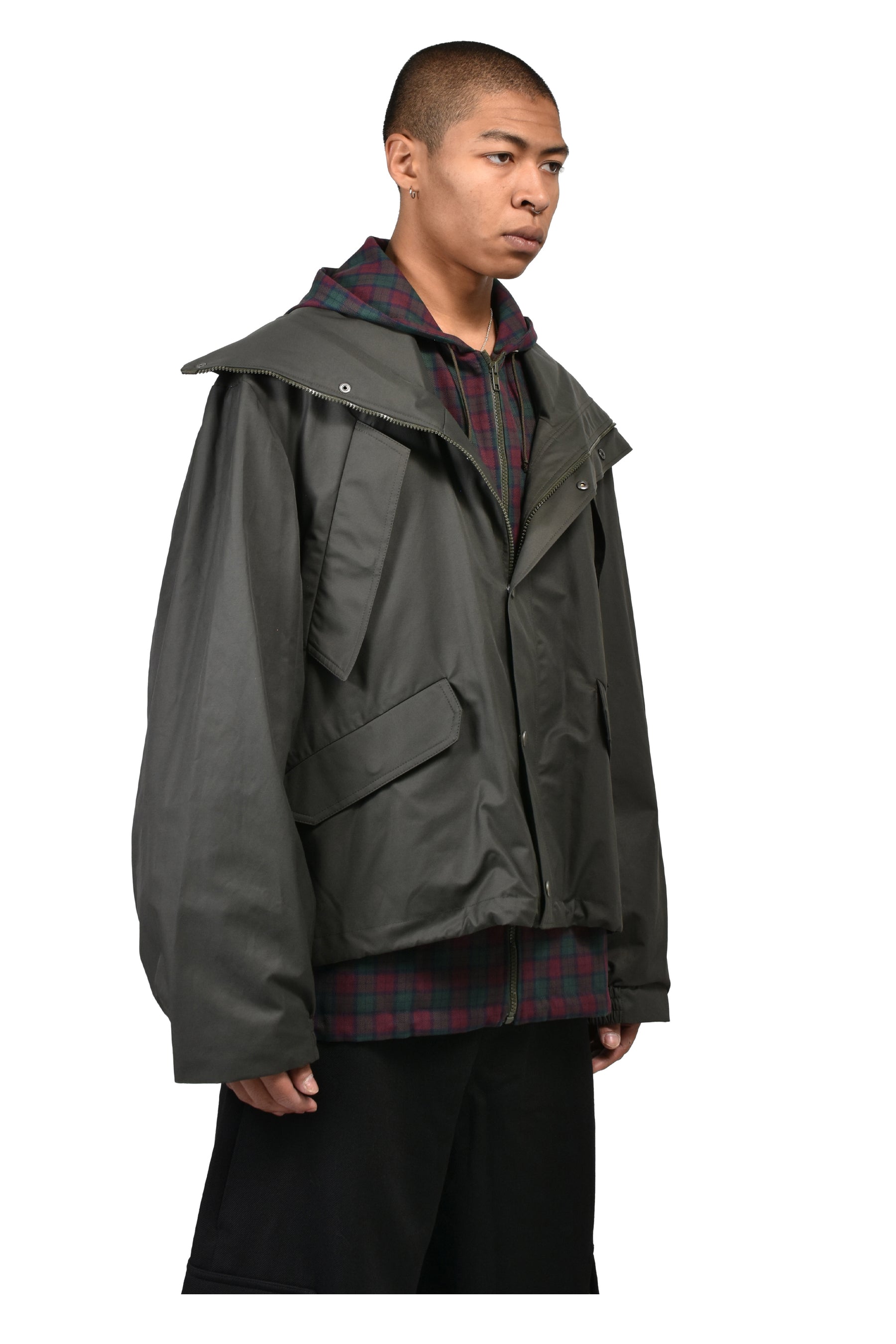HOODED TRACK JACKET / GRN