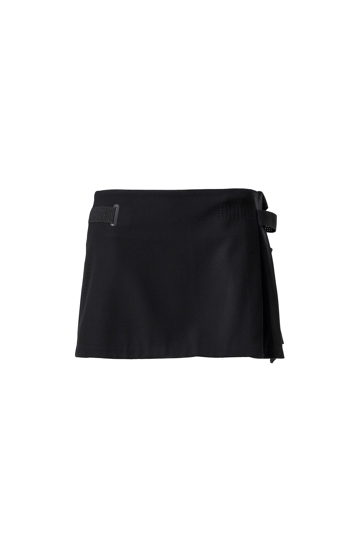 PLEATED WRAP SKIRT / BLK