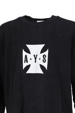 DESTROYER CROSS WAFFLE LS / VINTAGE BLK