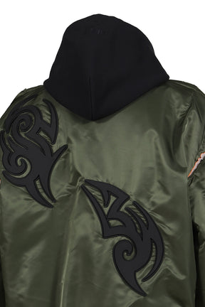 TRIBAL REWORKED BOMBER JACKET / GRN / BLK 