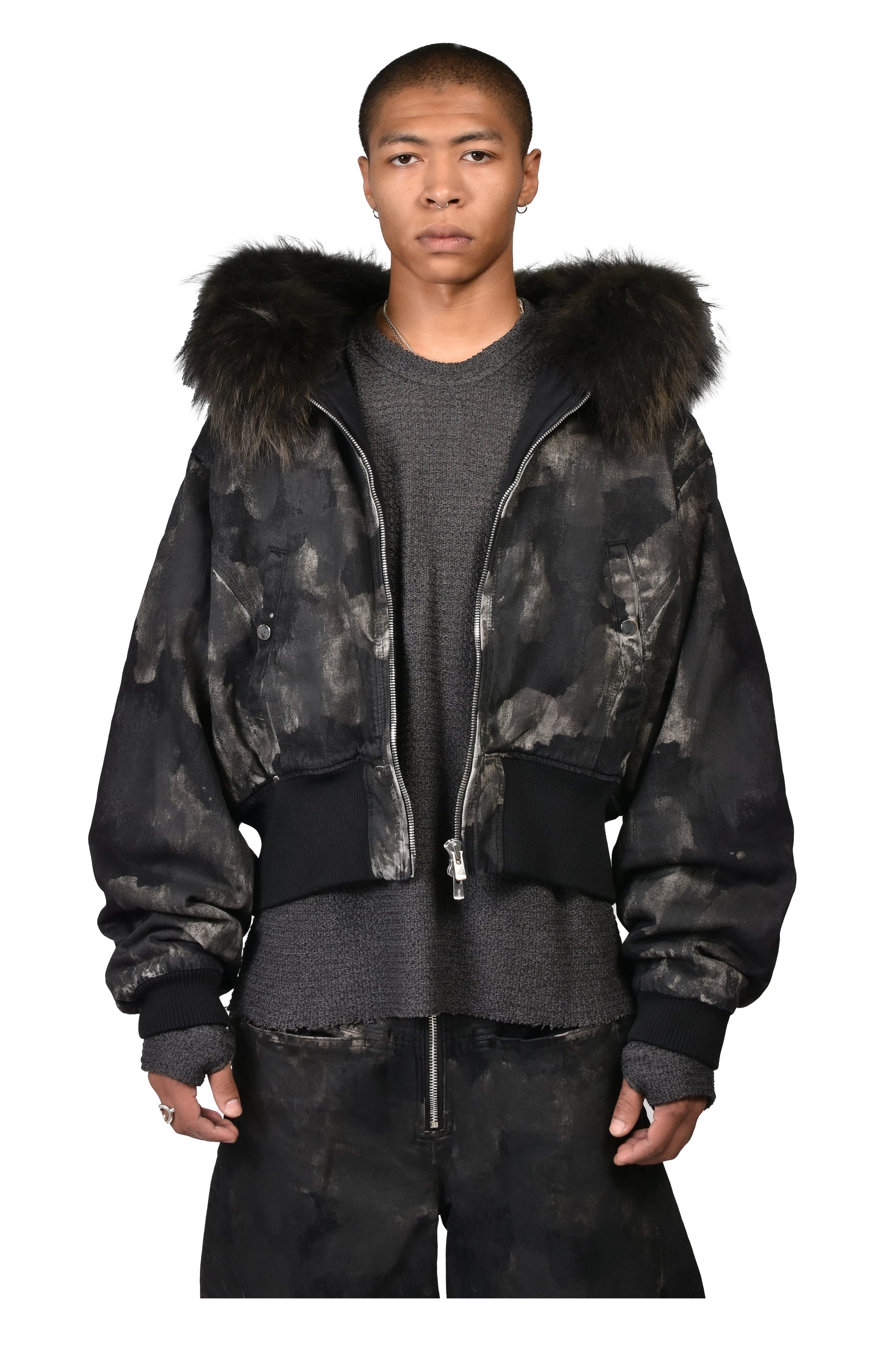 KIEFER WAXED BOMBER / RUST BLK