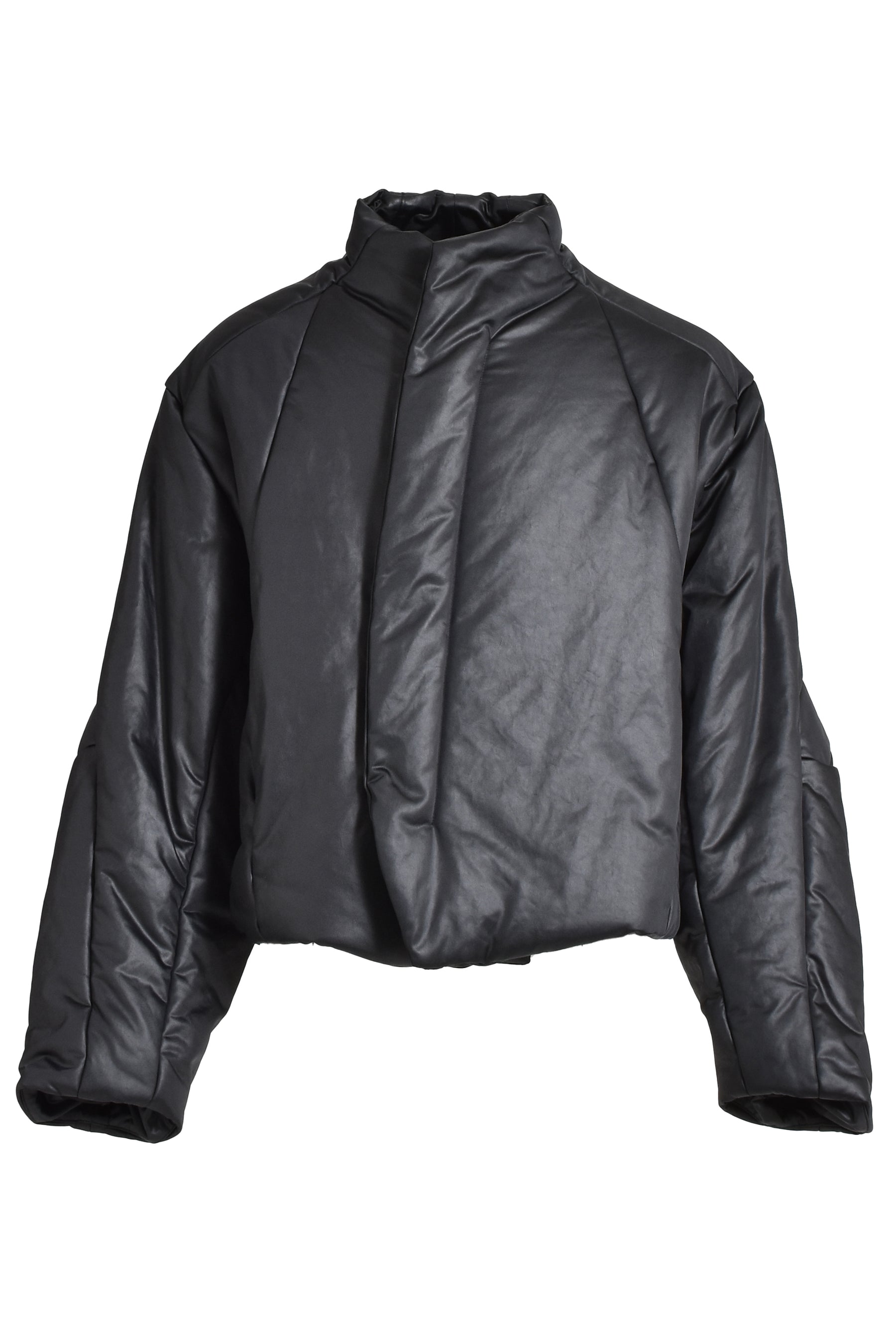 COATED SATIN PADDED BLOUSON / BLK