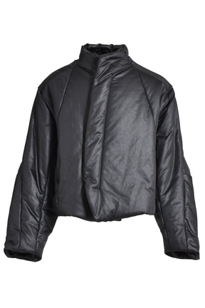 COATED SATIN PADDED BLOUSON / BLK