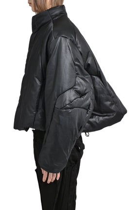 COATED SATIN PADDED BLOUSON / BLK