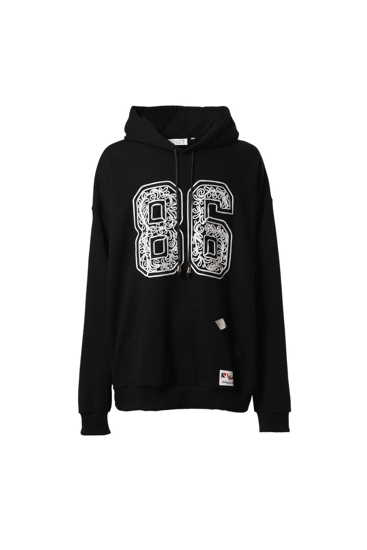 CORD EMBROIDERED COTTON HOODED SWEATER' TEAM / BLK