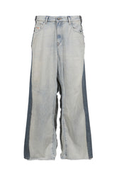BLUE DENIM BLUE OVERSIZED JEAN - BELT / IND 