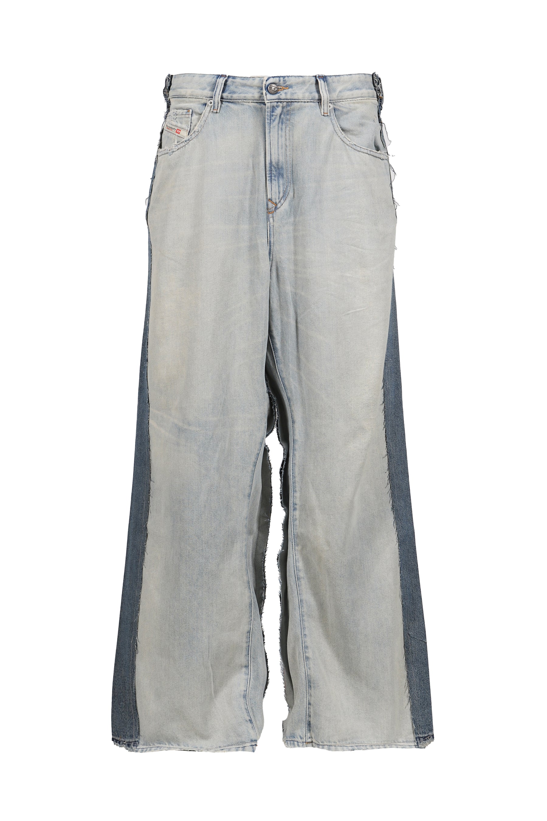 BLUE DENIM BLUE OVERSIZED JEAN - BELT / IND 