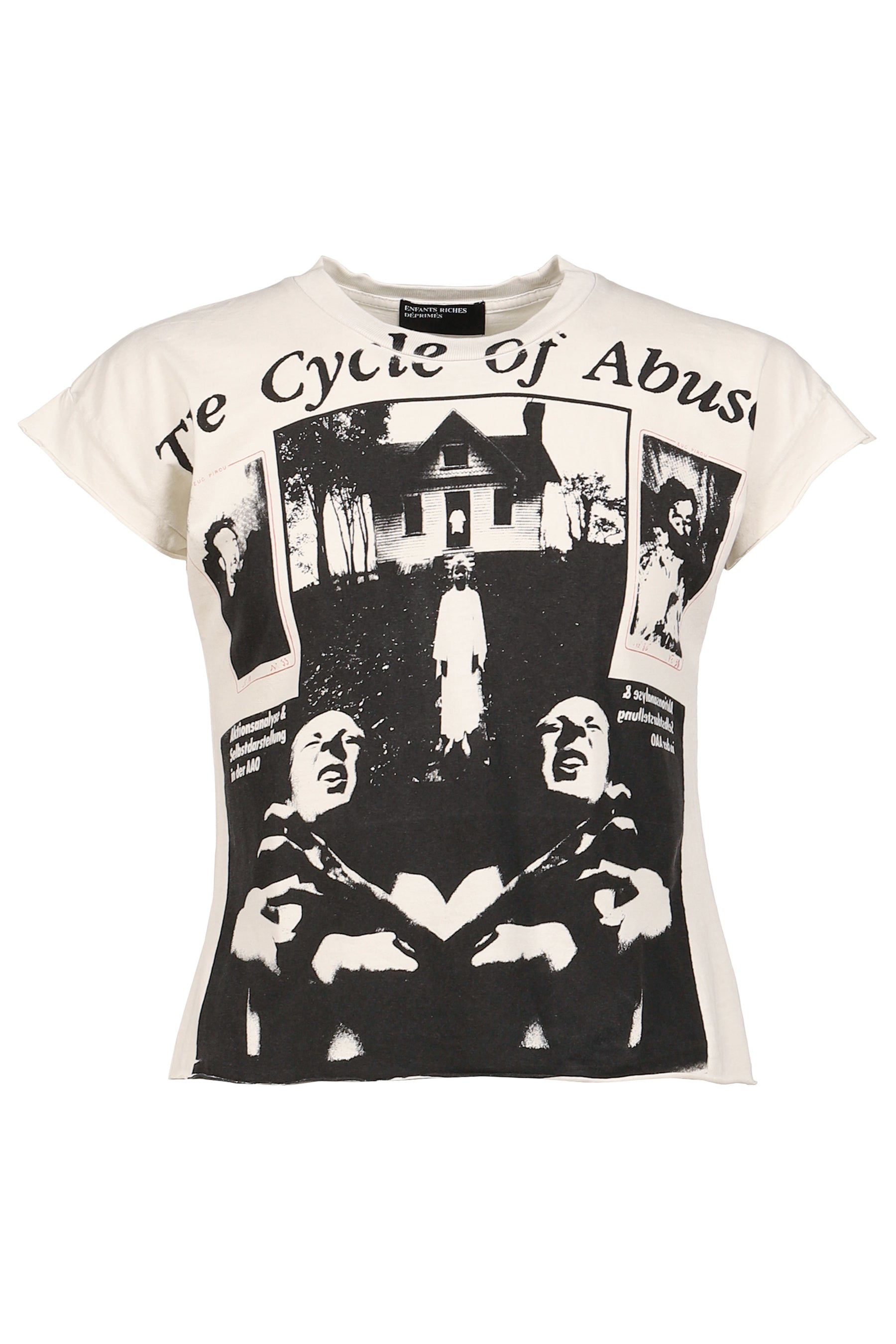THE CYCLE OF ABUSE SHRUNKEN T-SHIRT / FADED WHT