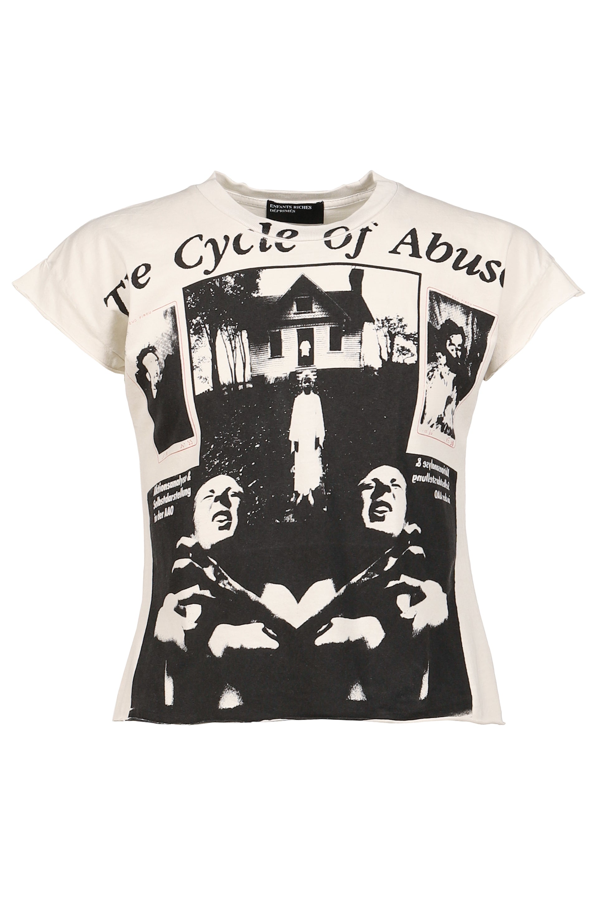 THE CYCLE OF ABUSE SHRUNKEN T-SHIRT / FADED WHT