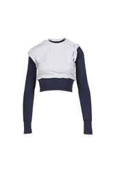 ROLL-UP LAYERED T-SHIRT / NVY