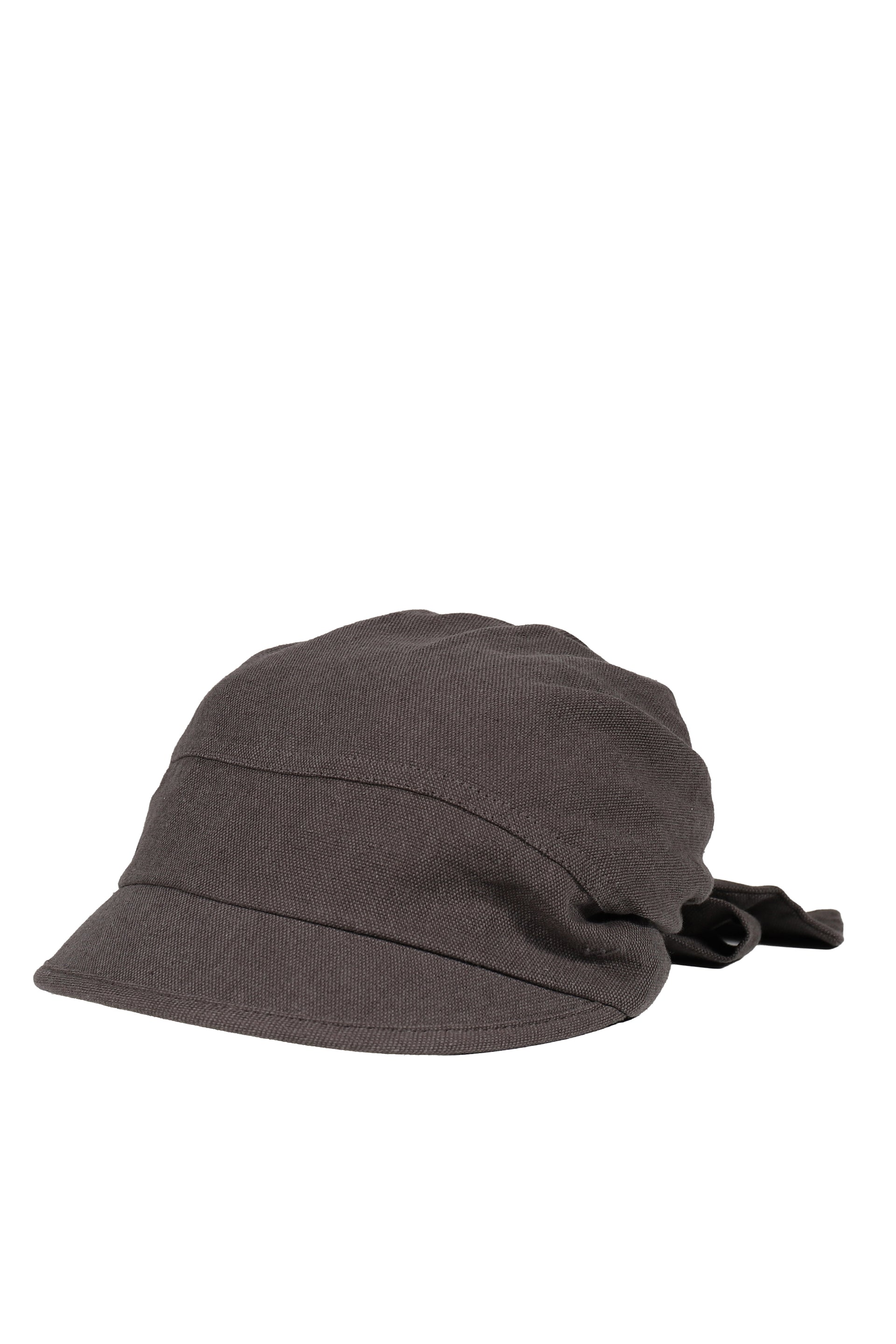 LINEN TIE-UP HAT / CHARCOAL