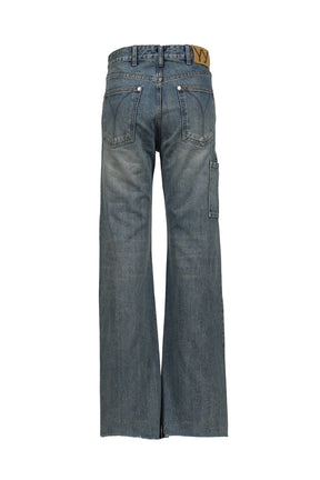 DENIM TRUCKER PANTS / BLU 