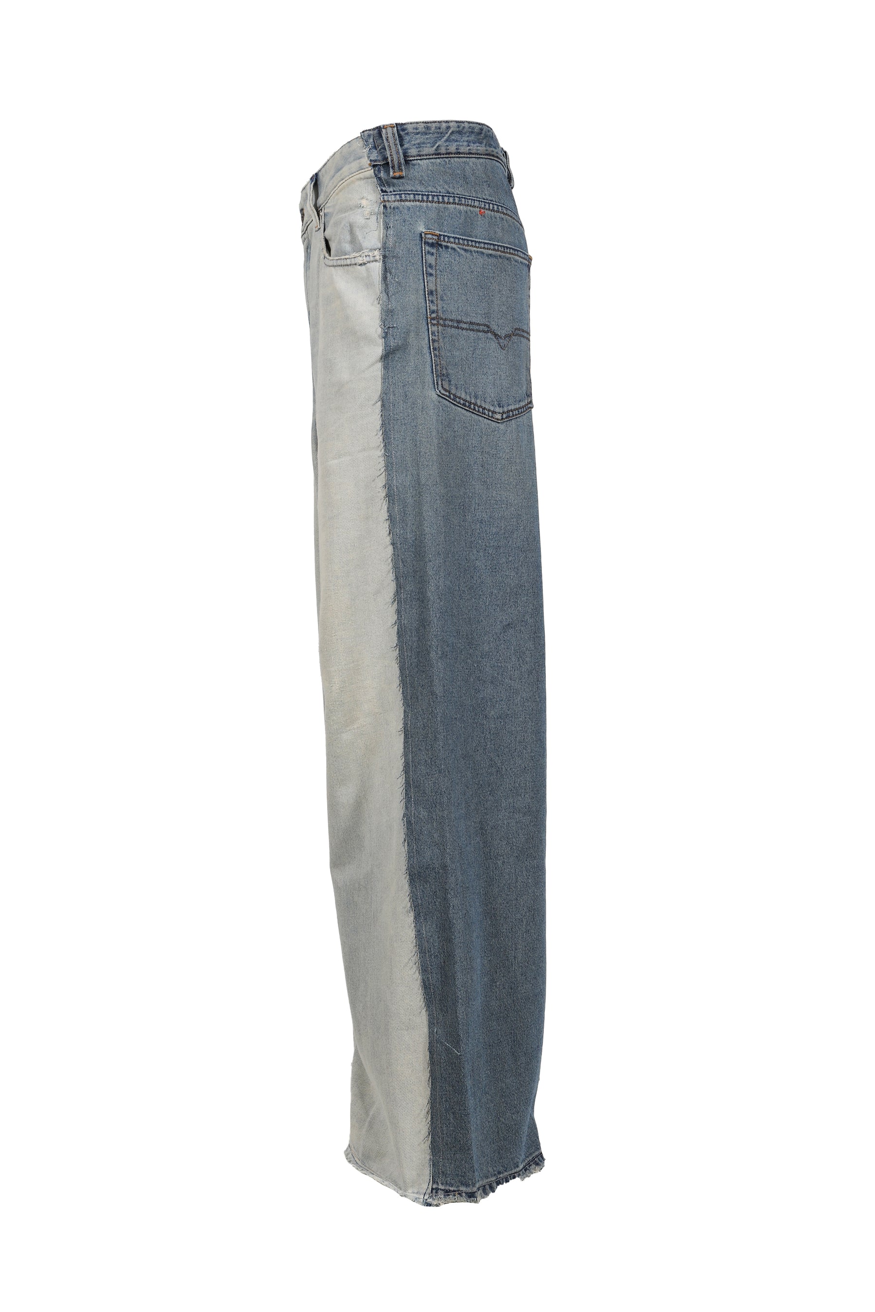 BLUE DENIM BLUE OVERSIZED JEAN - BELT / IND 