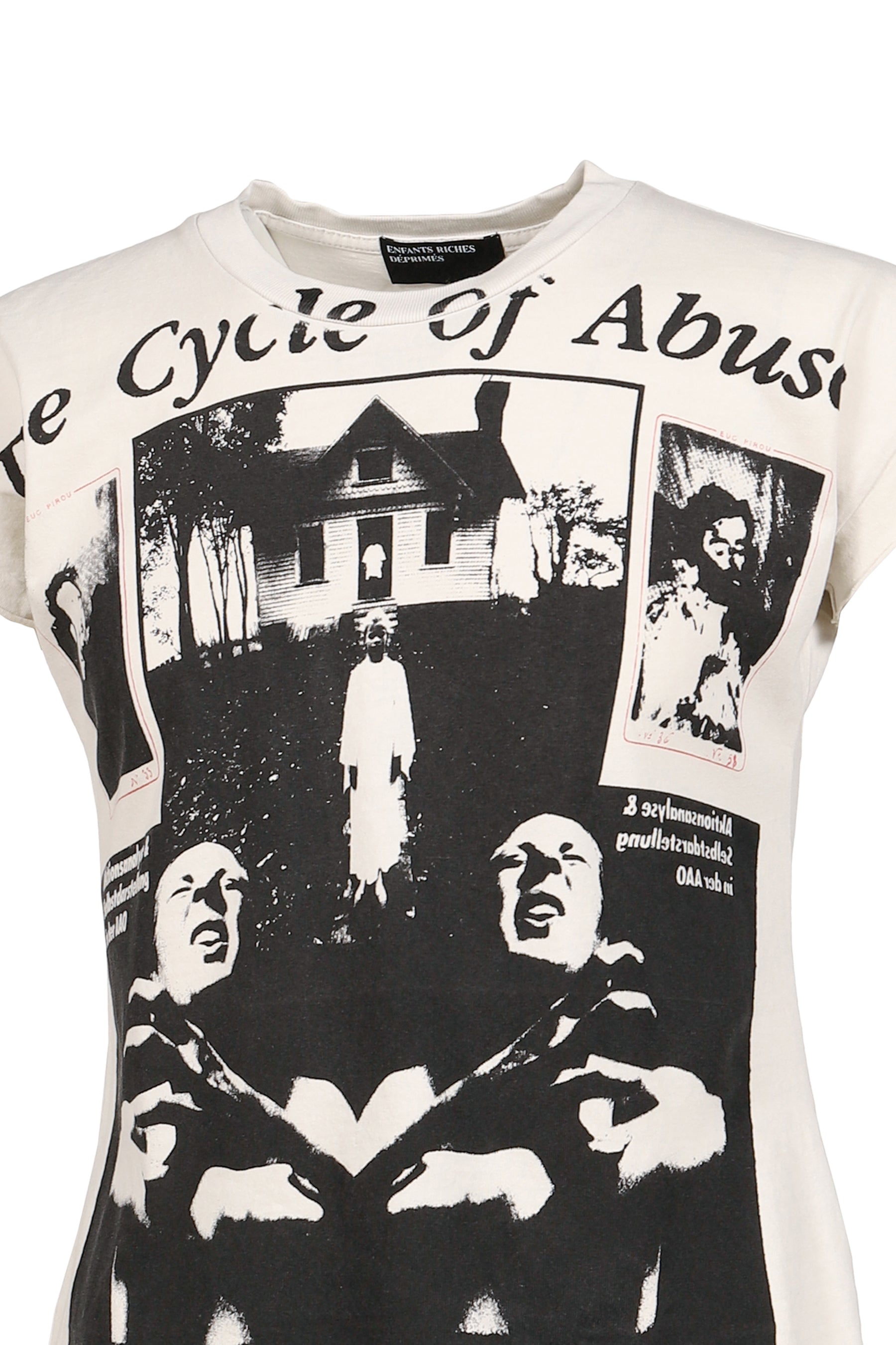 THE CYCLE OF ABUSE SHRUNKEN T-SHIRT / FADED WHT