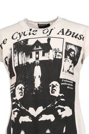 THE CYCLE OF ABUSE SHRUNKEN T-SHIRT / FADED WHT