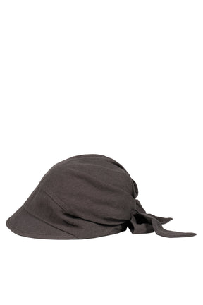 LINEN TIE-UP HAT / CHARCOAL