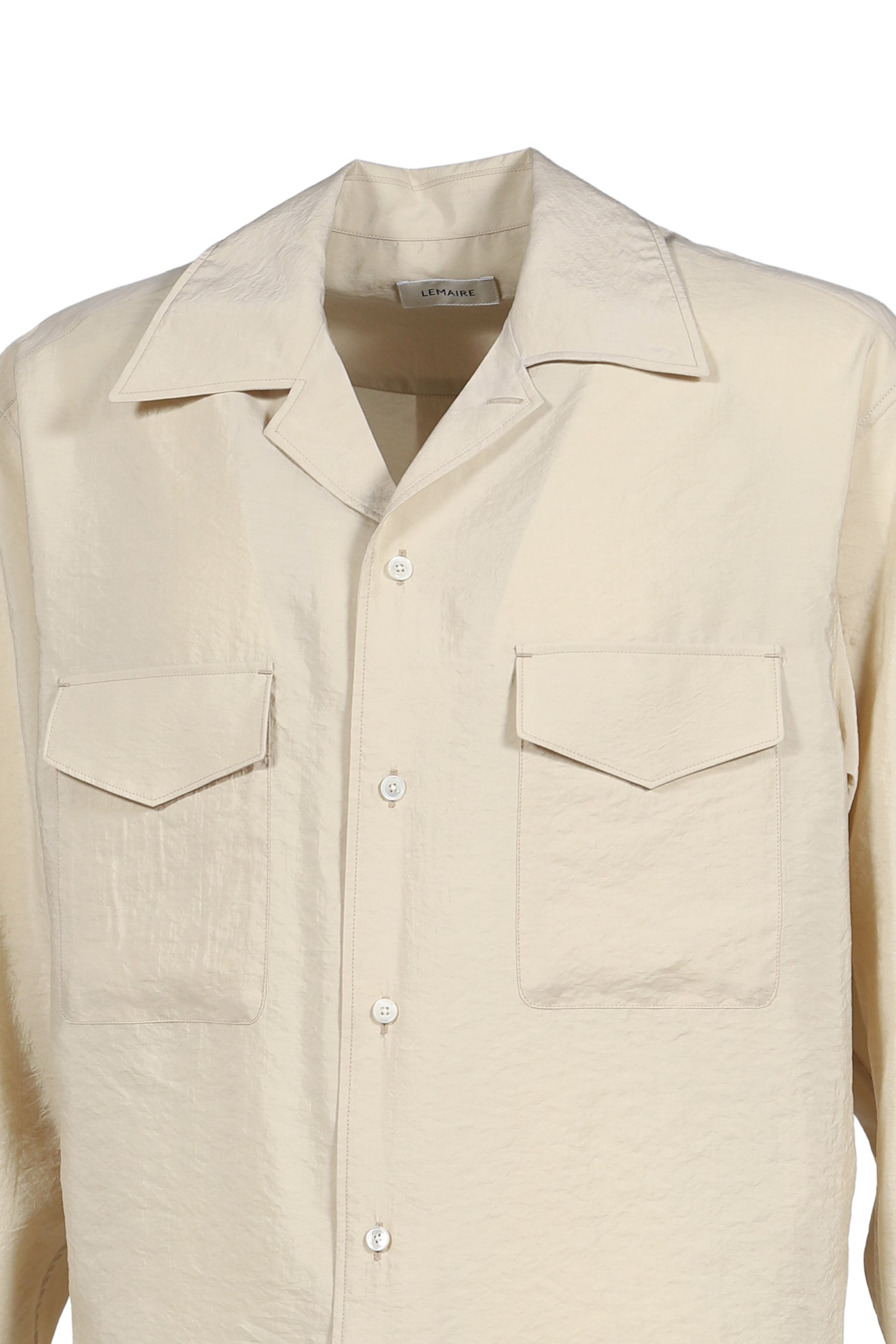 LEMAIRE ルメール SS26 CONVERTIBLE COLLAR SHIRT / OAT MILK - NUBIAN