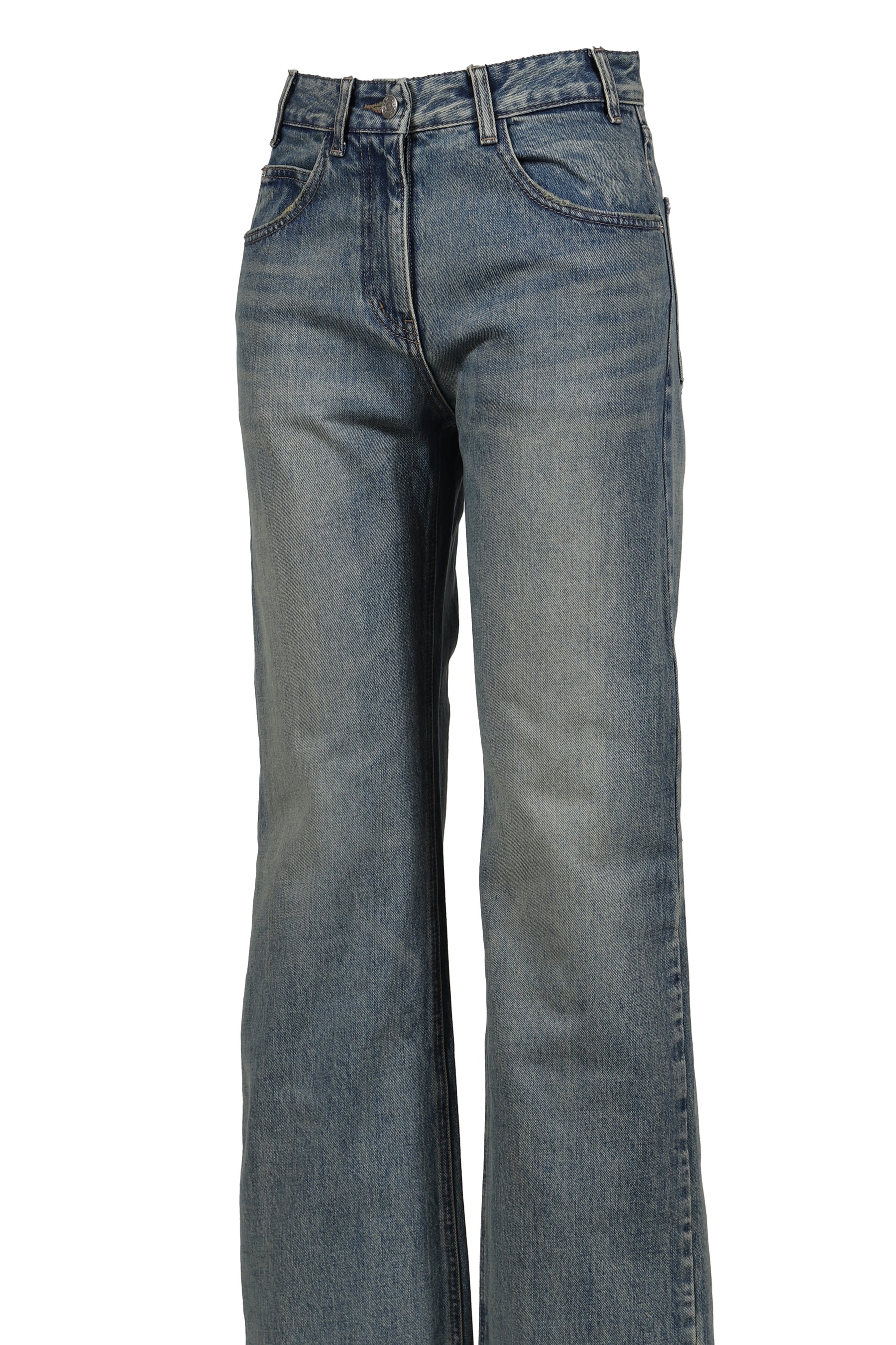 DENIM TRUCKER PANTS / BLU 