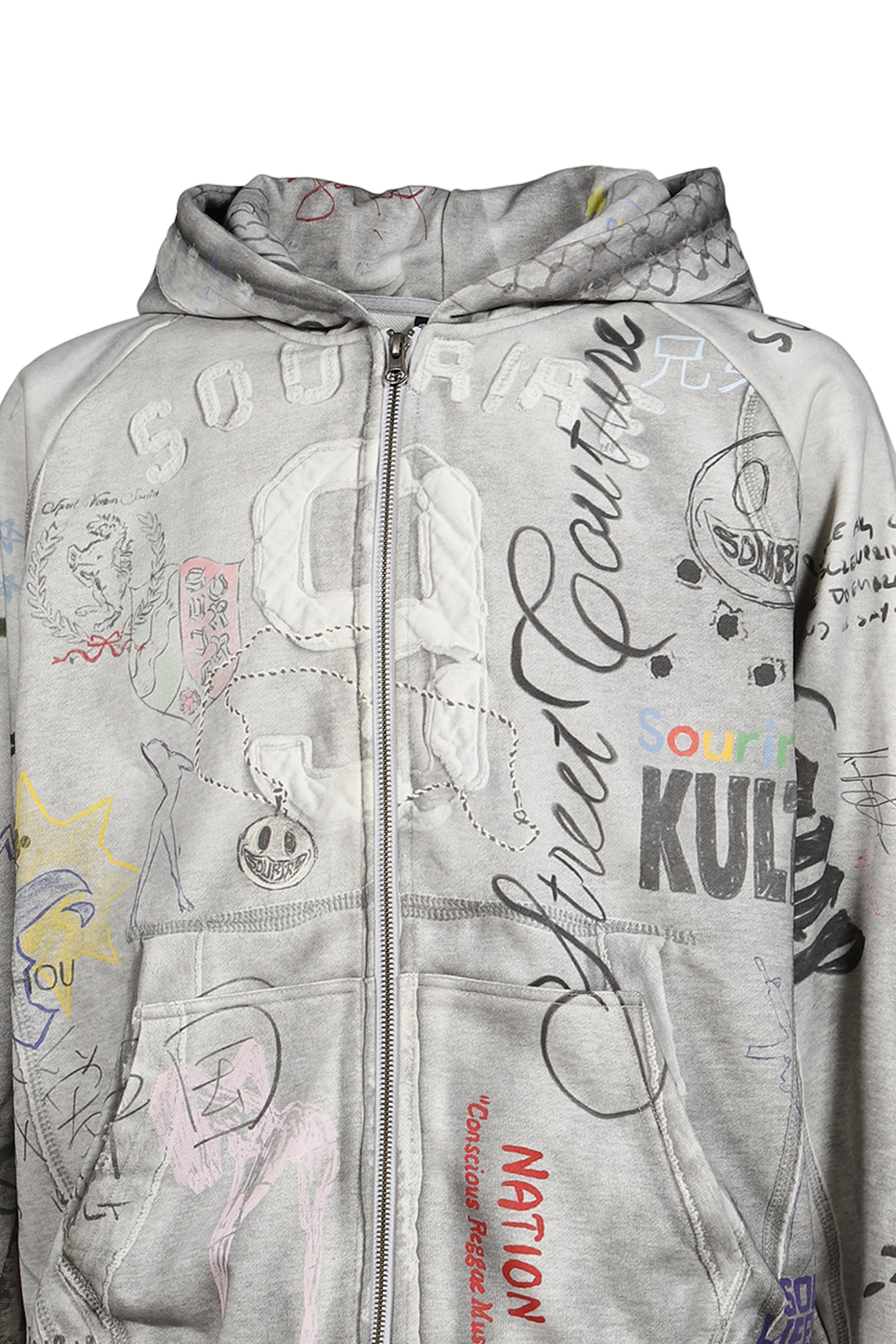 TAGGED ZIP UP / GRY