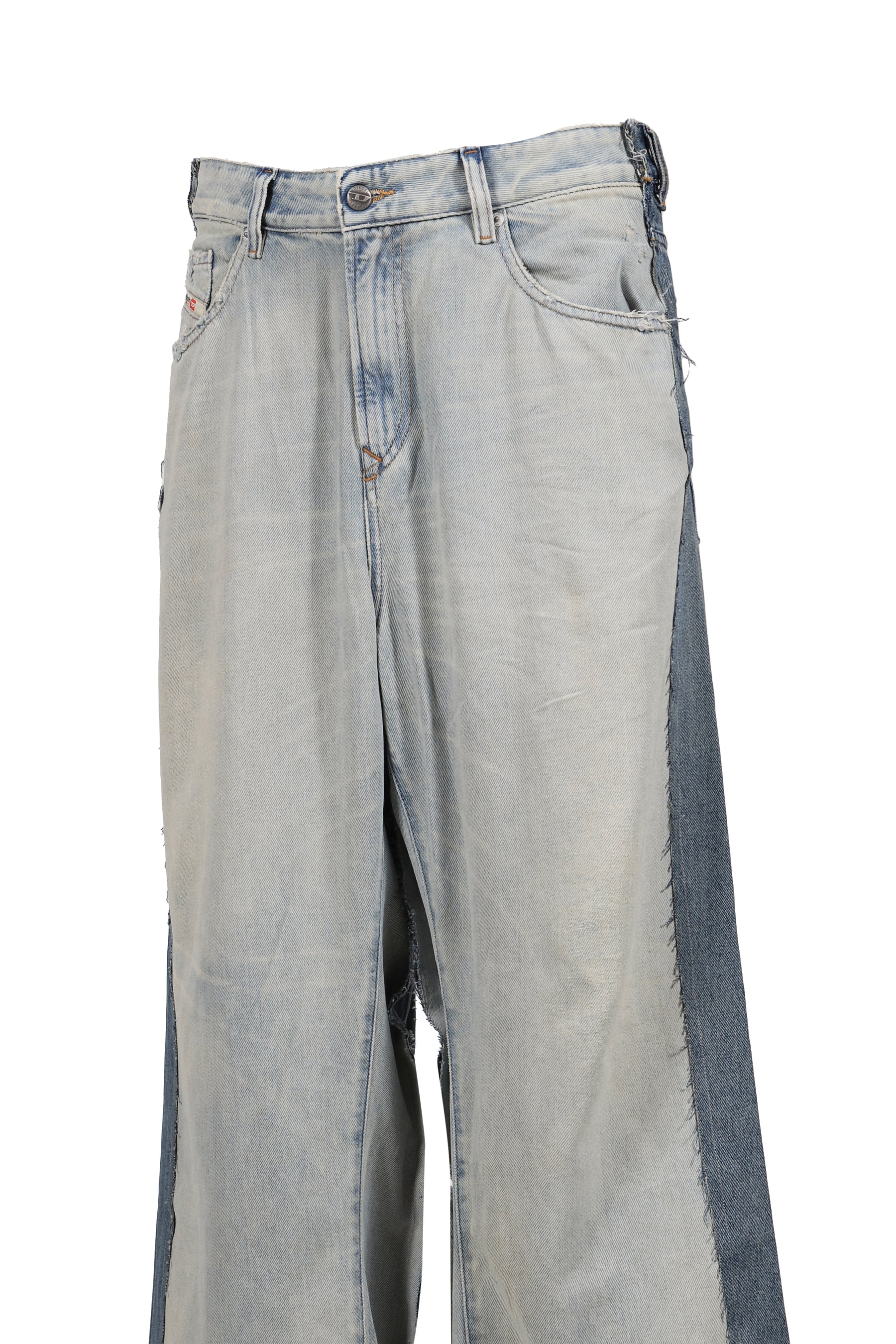 BLUE DENIM BLUE OVERSIZED JEAN - BELT / IND 