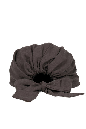 LINEN TIE-UP HAT / CHARCOAL