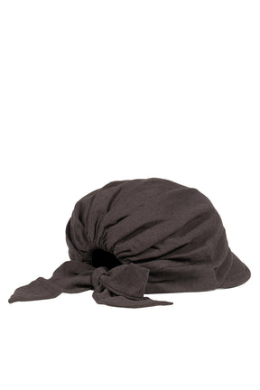 LINEN TIE-UP HAT / CHARCOAL