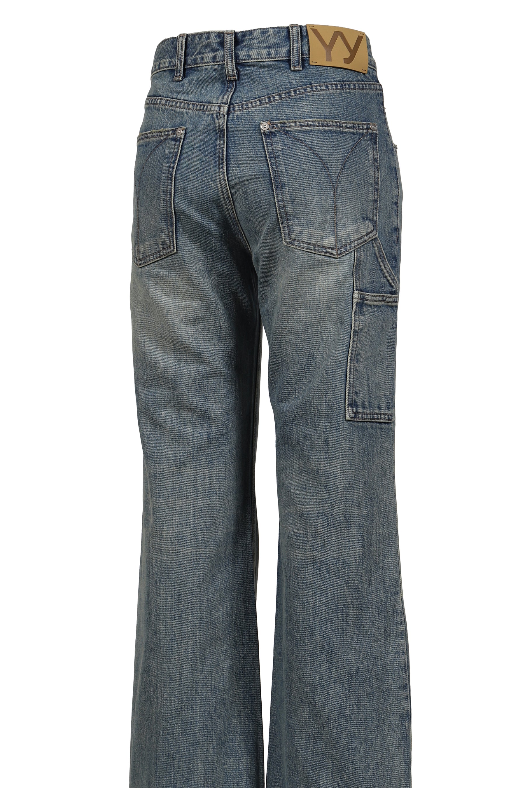 DENIM TRUCKER PANTS / BLU 